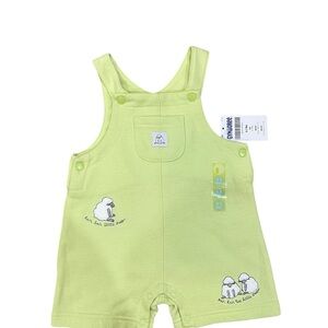 Gymboree Light Lime Pique Baby Overall with Puppy Patch
